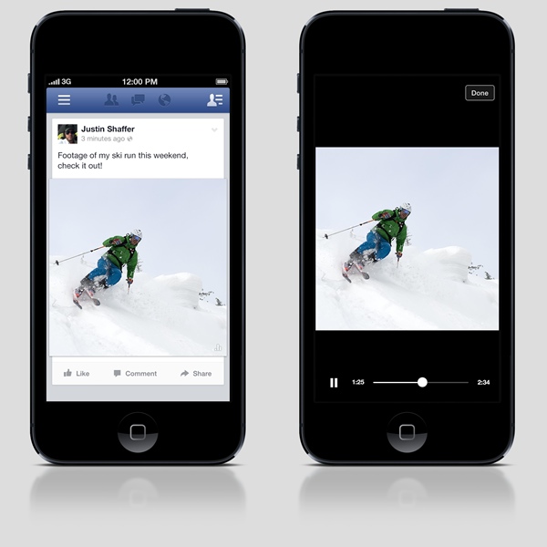 Facebook prueba la reproducción automática de ví­deo en móviles