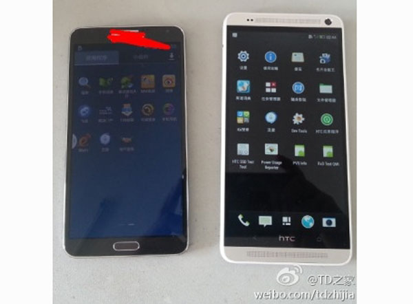 El HTC One Max posa junto al Samsung Galaxy Note 3