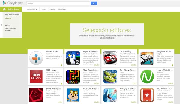 Google Play mostrará una sección de apps para tablets