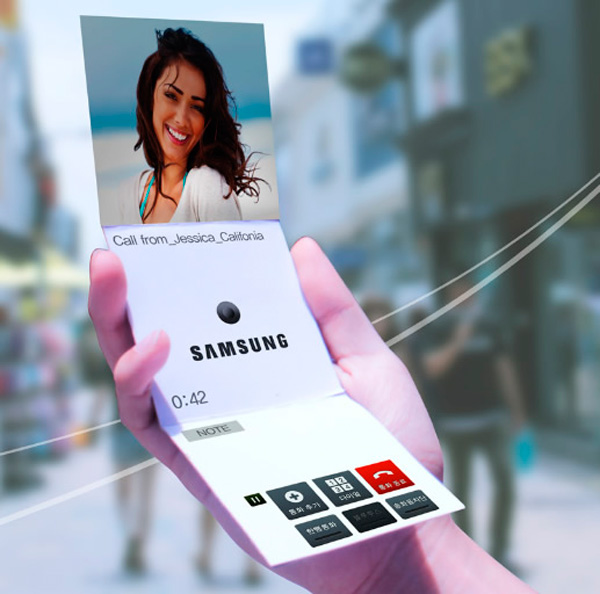 Samsung muestra posibles dispositivos con pantalla flexible