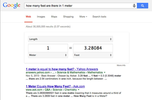 Chrome Voice Feet in meters