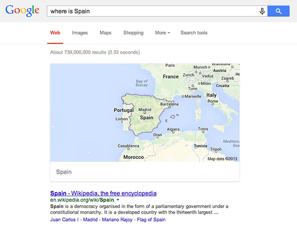 Chrome Voice Where is Spain