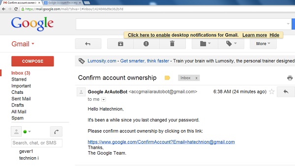 Google corrige un agujero grave en Gmail 2 Phishing de Gmail