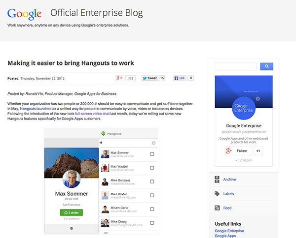 Google Hangouts Enterprise