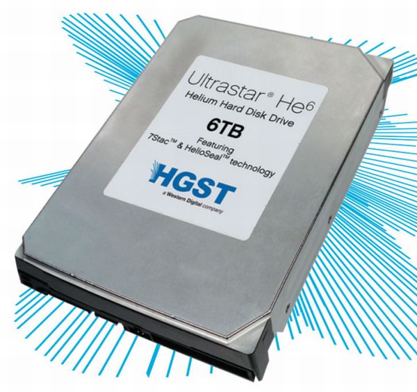 Western Digital fabrica discos de 6 TB rellenos de helio