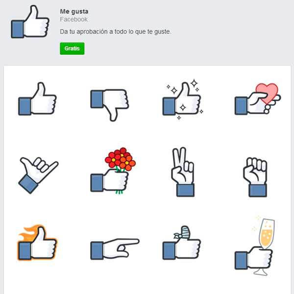 Nuevo pack de pegatinas ‘me gusta’ en Facebook