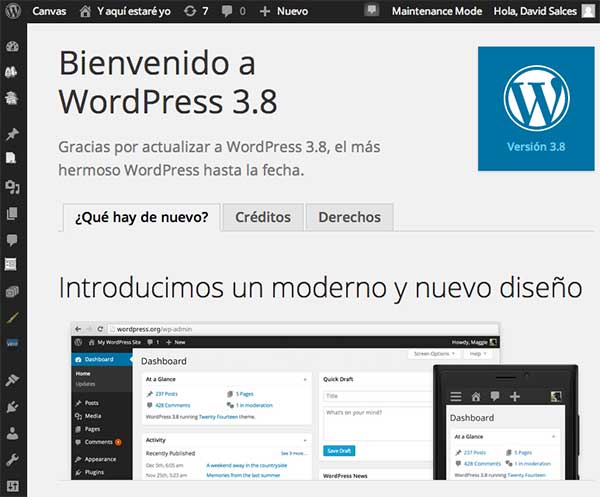 Llega WordPress 3.8 con muchas novedades
