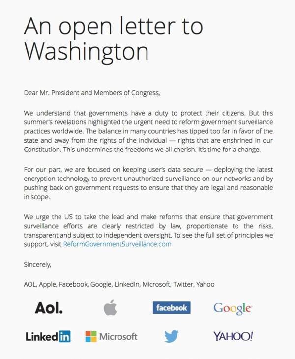 Microsoft, Google y Apple de acuerdo en limitar a los gobiernos 2 Carta