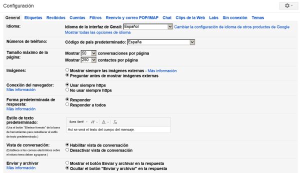 gmail configuracion
