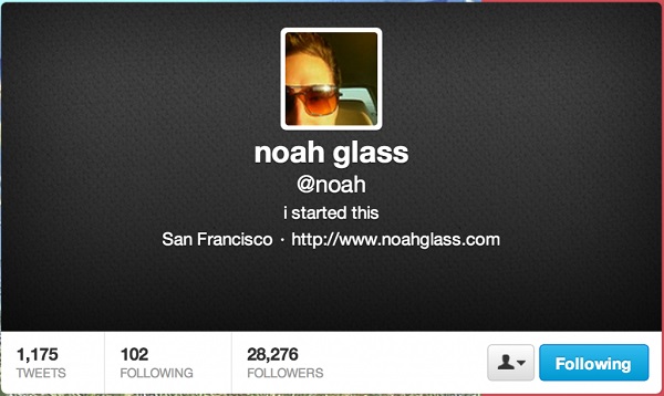 Noah Glass cuenta de Twitter
