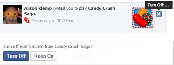 Facebook notificaciones juegos
