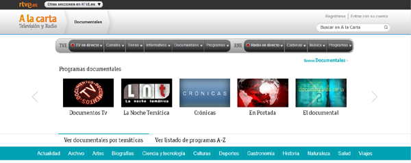 RTVE lanza una web con más de 5000 documentales en castellano