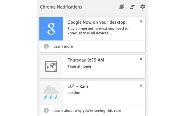 Google Now aterriza en el navegador Chrome