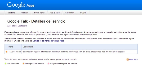 Google Hangouts sufre una caí­da de servicio