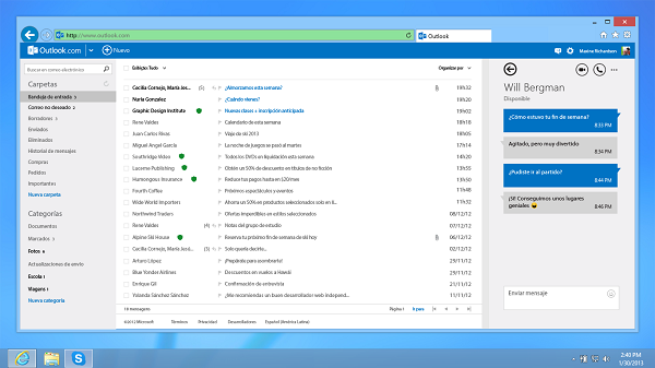 Outlook.com permite realizar llamadas de Skype desde el navegador