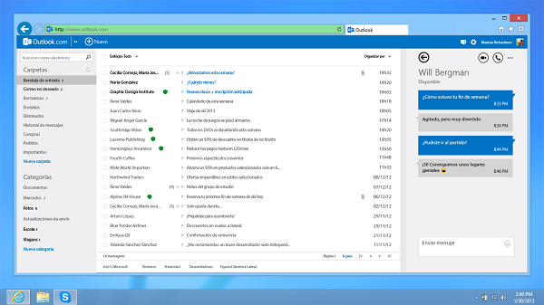 Outlook.com permite realizar llamadas de Skype desde el navegador 1 Skype en Outlook.com