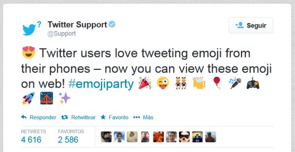 Ahora Twitter muestra caracteres emoji en la web 1