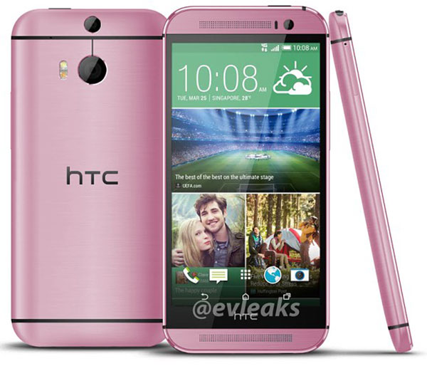 Aparece una imagen del HTC One M8 en color rosa