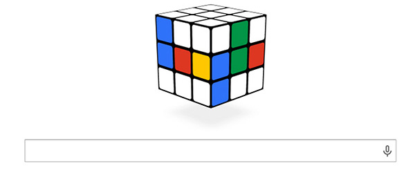 Un cubo de Rubik, el Doodle de Google interactivo