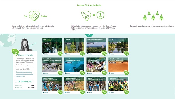 brother-sostenible Proyecto clic por la tierra de Brother