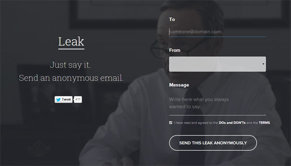 Leak, un servicio para enviar mensajes anónimos 1
