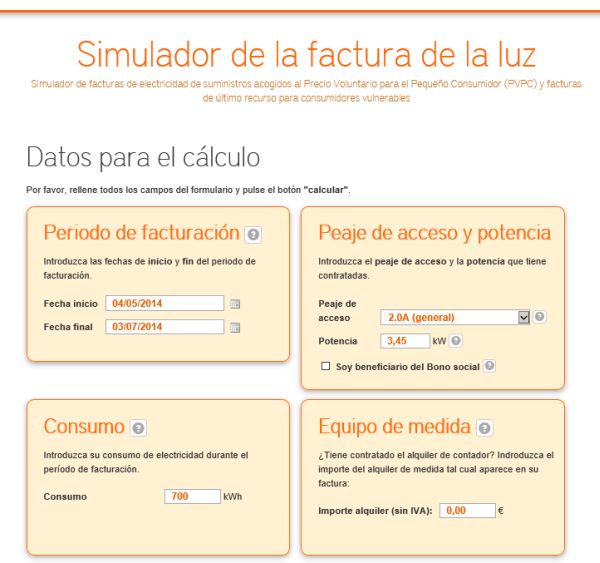 Simulador de factura eléctrica, comprueba si tu factura de la luz es correcta con el nuevo sistema de precios