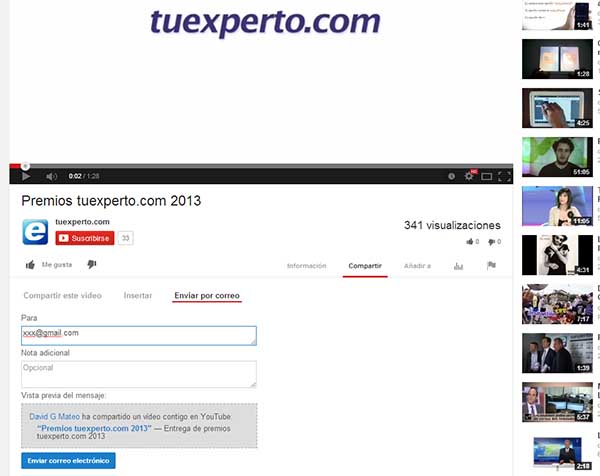 Cómo compartir un vídeo de YouTube 4 youtube compartir