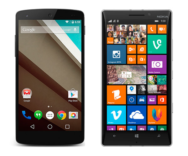 Comparativa Android L vs Windows Phone 8.1