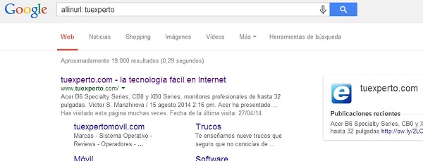 Los mejores trucos para mejorar tus búsquedas en Google 5 Allinurl Tuexperto