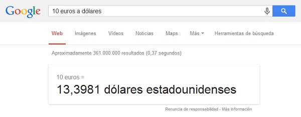 Los mejores trucos para mejorar tus búsquedas en Google 7 Euros a dólares