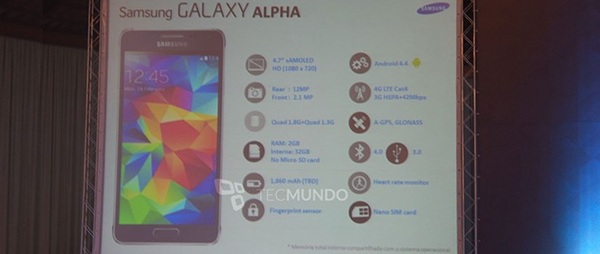 Se confirman las caracterí­sticas del Samsung Galaxy Alpha