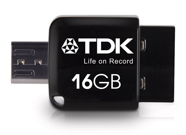 TDK 2 en 1 mini Flash Drive, memoria USB para smartphones y tablets de hasta 32 GB