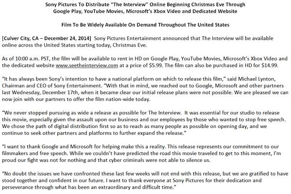 La película The Interview estará disponible online en menos de una hora 2 Película The Interview online