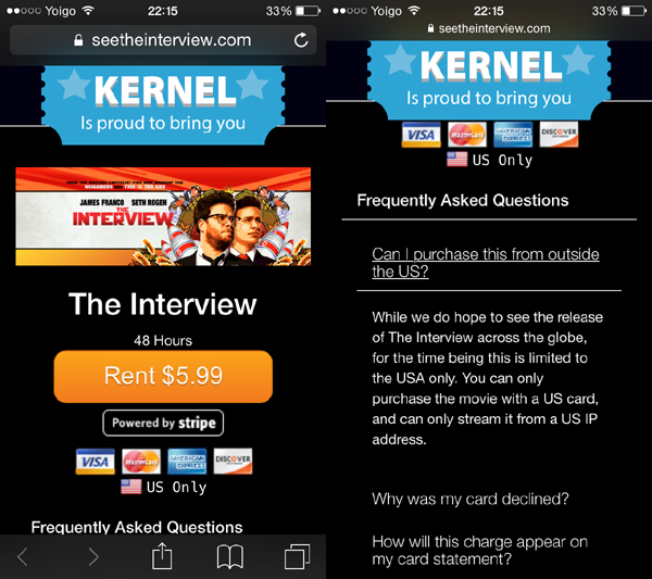 La película The Interview estará disponible online en menos de una hora 3 Película The Interview online