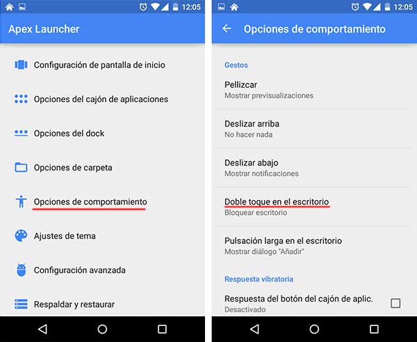 Android bloquear doubletap