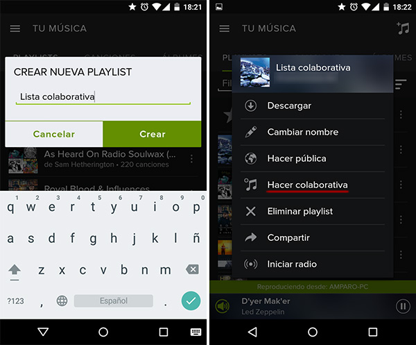 Spotify listas colaborativas