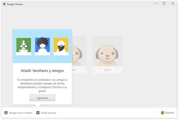 Cómo cambiar de usuario y añadir personas en Google Chrome 2 Google Chrome