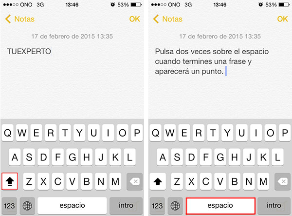 iPhone trucos teclado