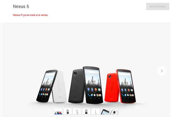 Google retira de la venta el Nexus 5