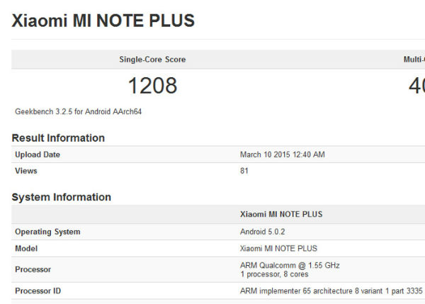 Xiaomi Mi Note Plus 