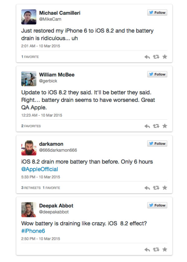 Cómo solucionar los problemas de batería en iOS 8.2 2 iOS 8.2 batería