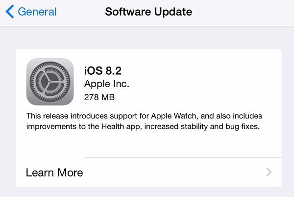 iOS 8.2, la actualización llega a los iPhone, iPad y iPod Touch