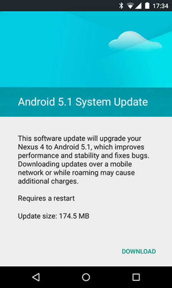 Nexus 4 Lollipop