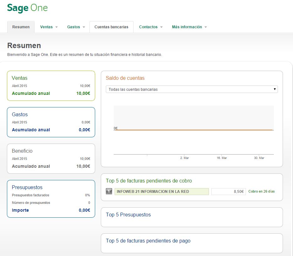 Sage One, probamos este servicio web de facturas e informes para autónomos y pymes 2 Sage One