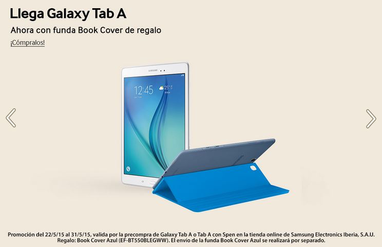 Samsung pone a la venta la Samsung Galaxy Tab A con funda de regalo 2 Samsung Galaxy Tab A