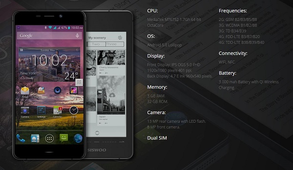 Siswoo R9 Darkmoon, un smartphone con lector de libros digitales en la carcasa 2 Siswoo R9 Darkmoon