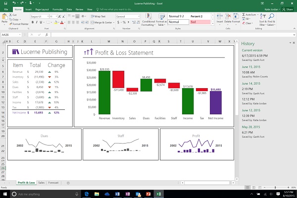 5 novedades de Office 2016 2 Excel 2016