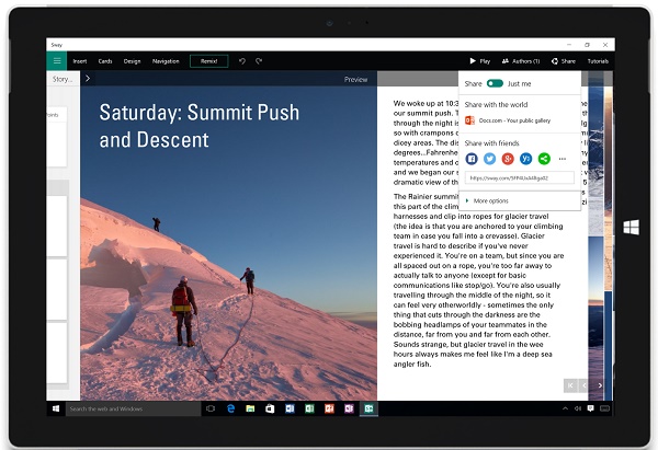 5 novedades de Office 2016 3 Sway