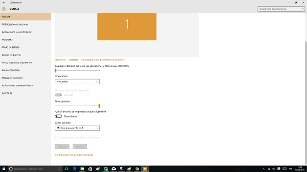 Cómo desactivar el brillo automático de pantalla en Windows 8 y Windows 10 1 Brillo automático en Windows 10