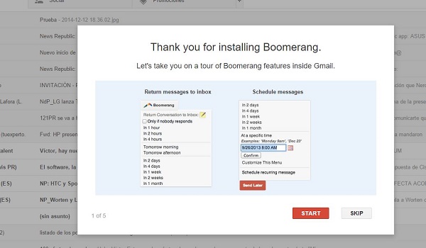 Boomerang en Gmail